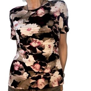 VTG Y2K Calvin Klein Dark Floral Blouse Top Women Sz M Fairycore Whimsigoth